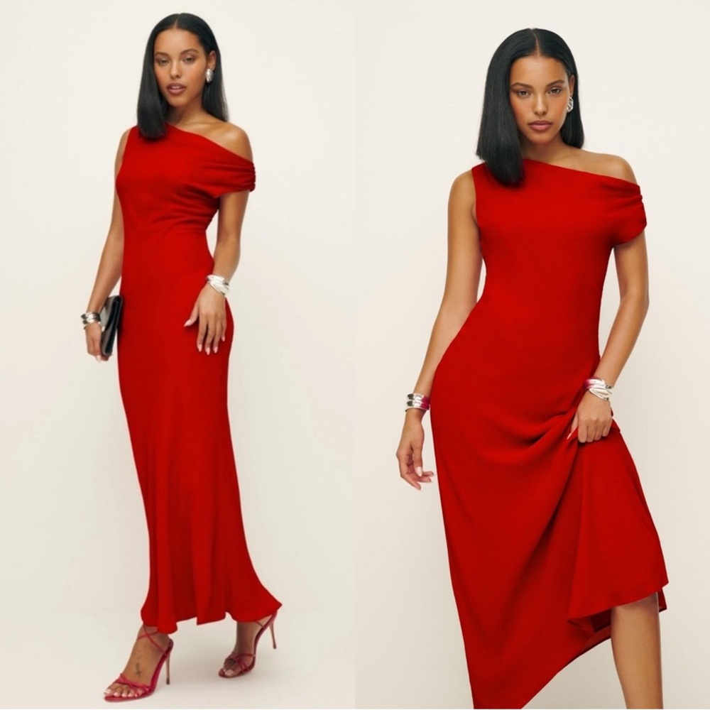 Reformation Cortanza Dress- lipstick color